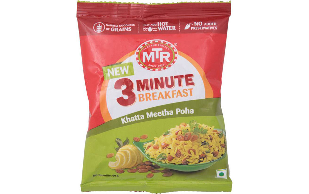 MTR Khatta Meetha Poha - 3 Minute Breakfast   Pouch  60 grams